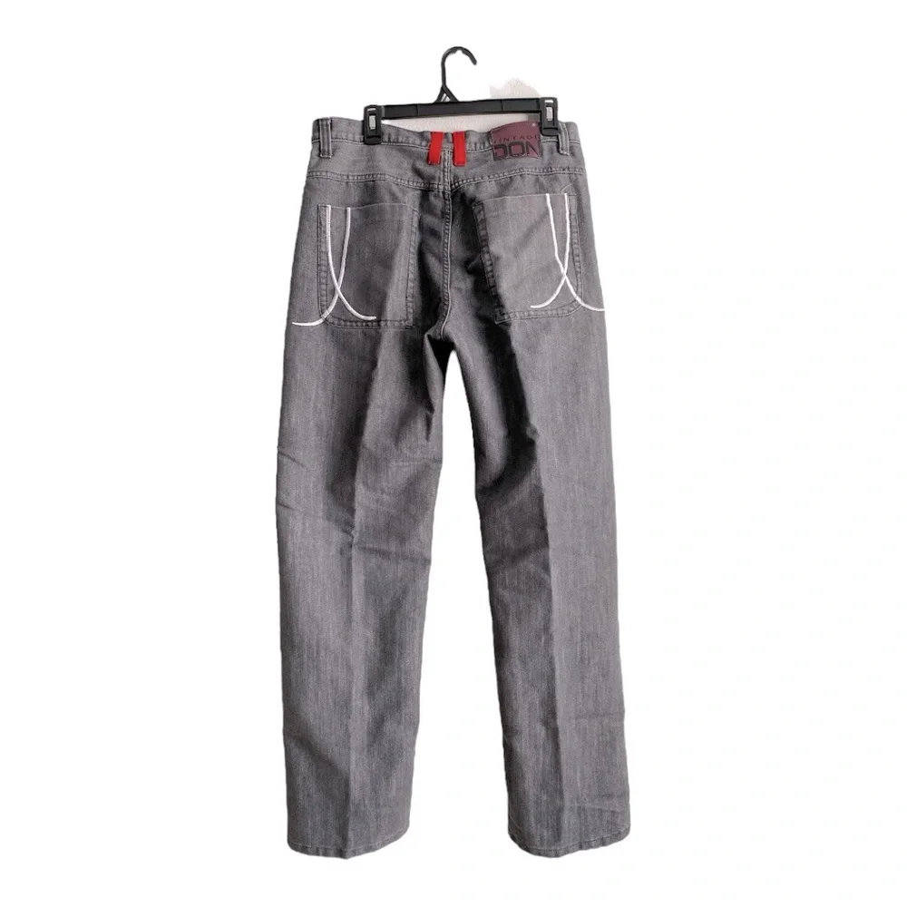 Vintage Don Gray Cotton Embroidered‎ Back Pockets Men Jeans Size 34